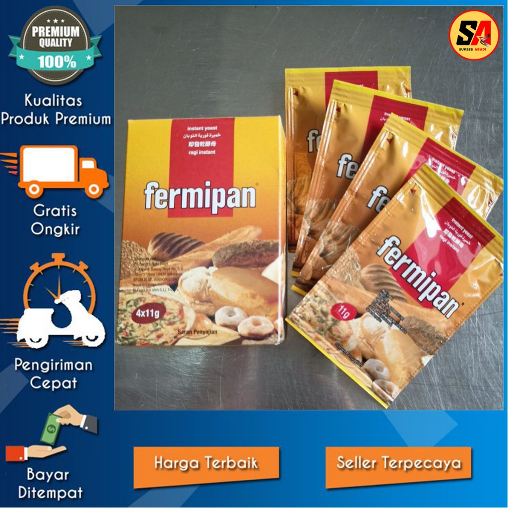 

Fermipan Ecer Per Sachet 11 gram Ragi Yeast Pengembang Adonan