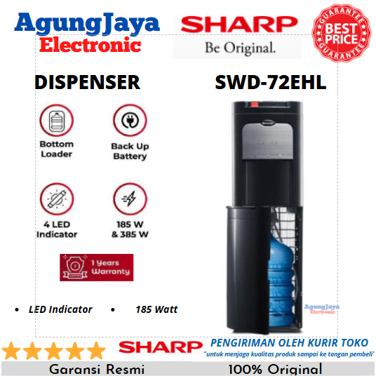 DISPENSER SHARP SWD-72EHL GALON BAWAH 3 KRAN HOT NORMAL COOL (CILEGON SERANG)