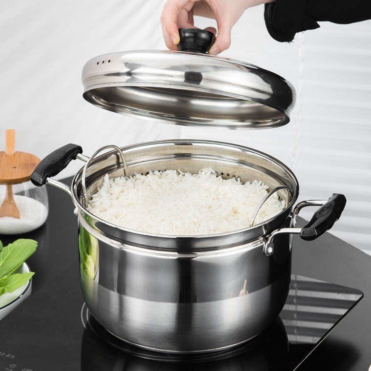 KODE Y84B PANCI KUKUSAN 2 SUSUN UKURAN BESAR TUTUP KACA STEAMER JAPAN BAKPAO SIOMAY KUE DANDANG PANC