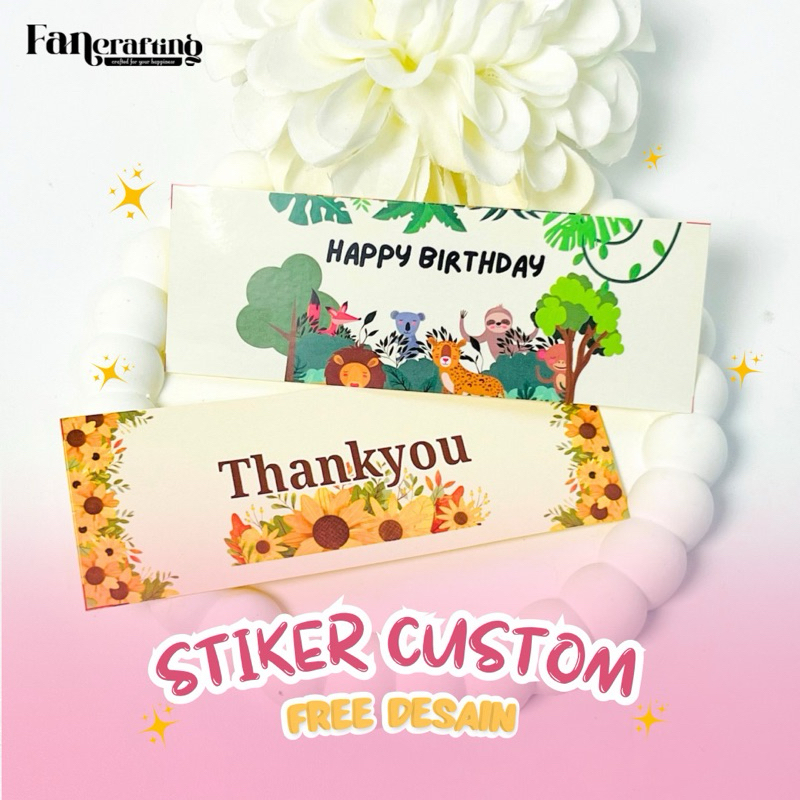 

STIKER LABEL 11X4CM UNTUK POUCH KECIL FREE CUSTOM