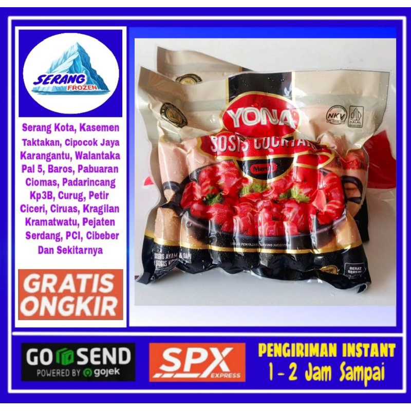 

Yona Sosis Merah Ayam&Sapi 450gr isi 30, Serang Frozen