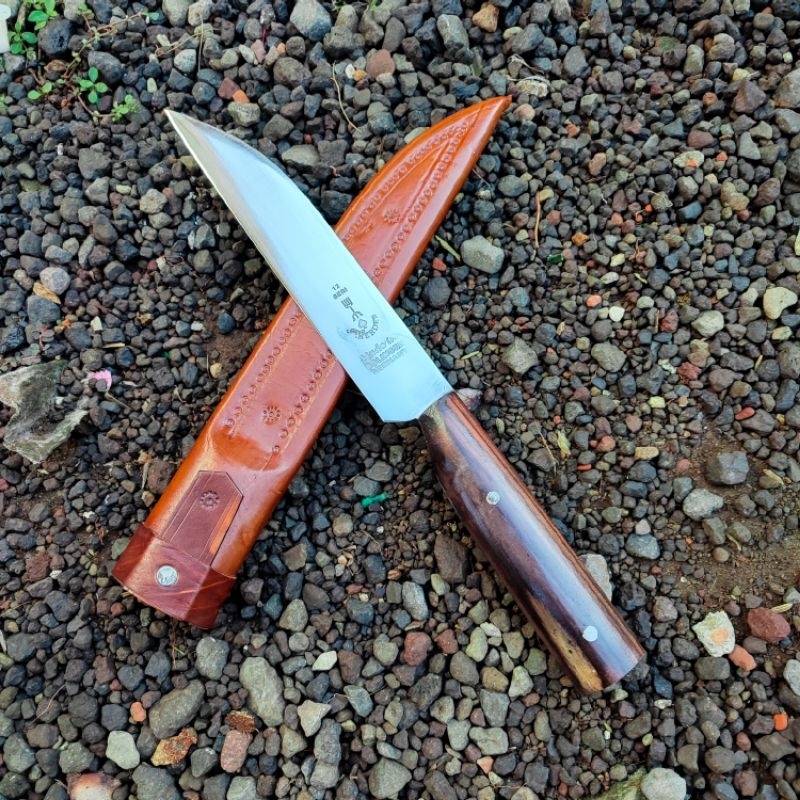 Pisau cap garpu fulltank / pisau dapur / pisau fulltank / full tang 18 cm / serbaguna