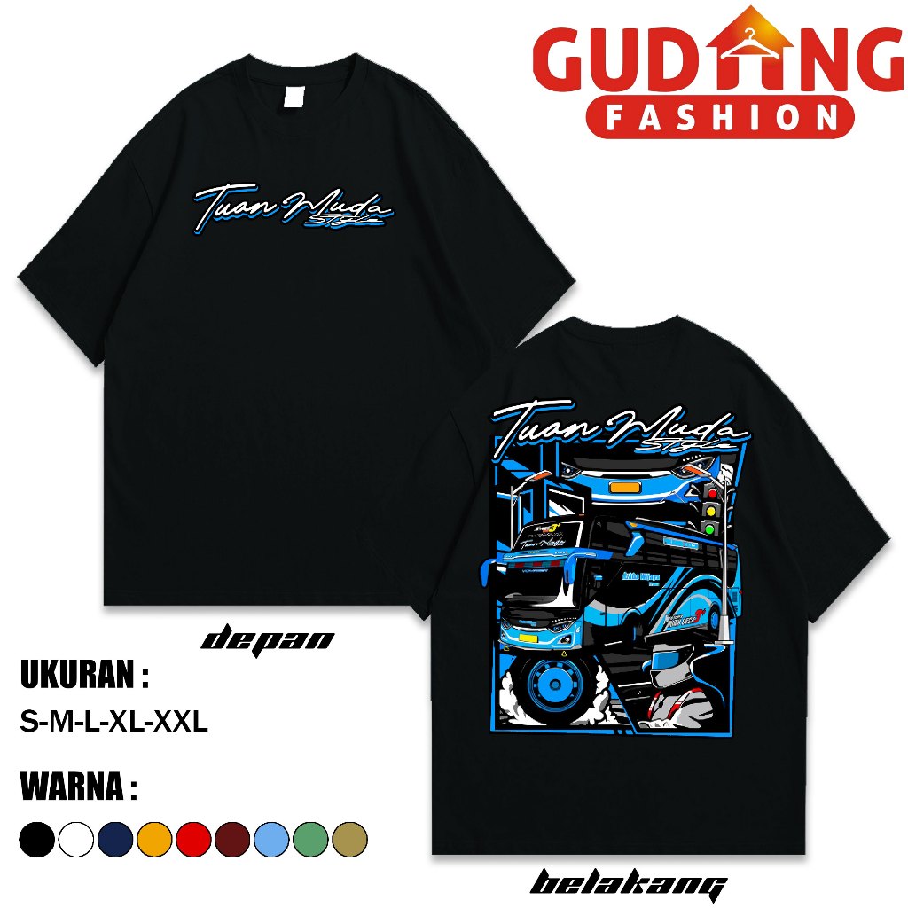 # CUSTOM NAMA DAN FOTO-KAOS BUS TUAN MUDA BIRU PREMIUM-KAOS CUSTOM