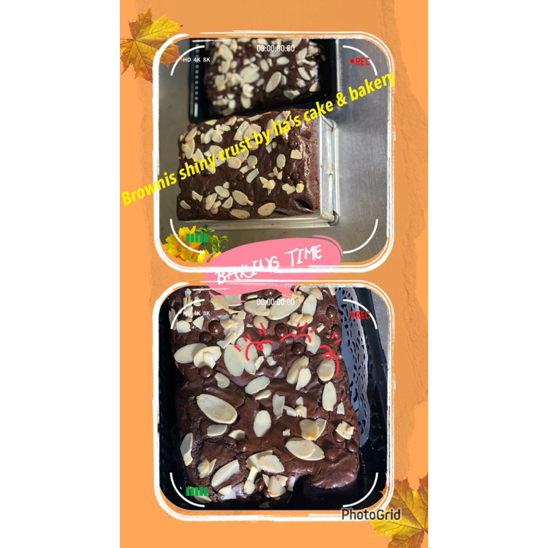 

brownis shiny crust
