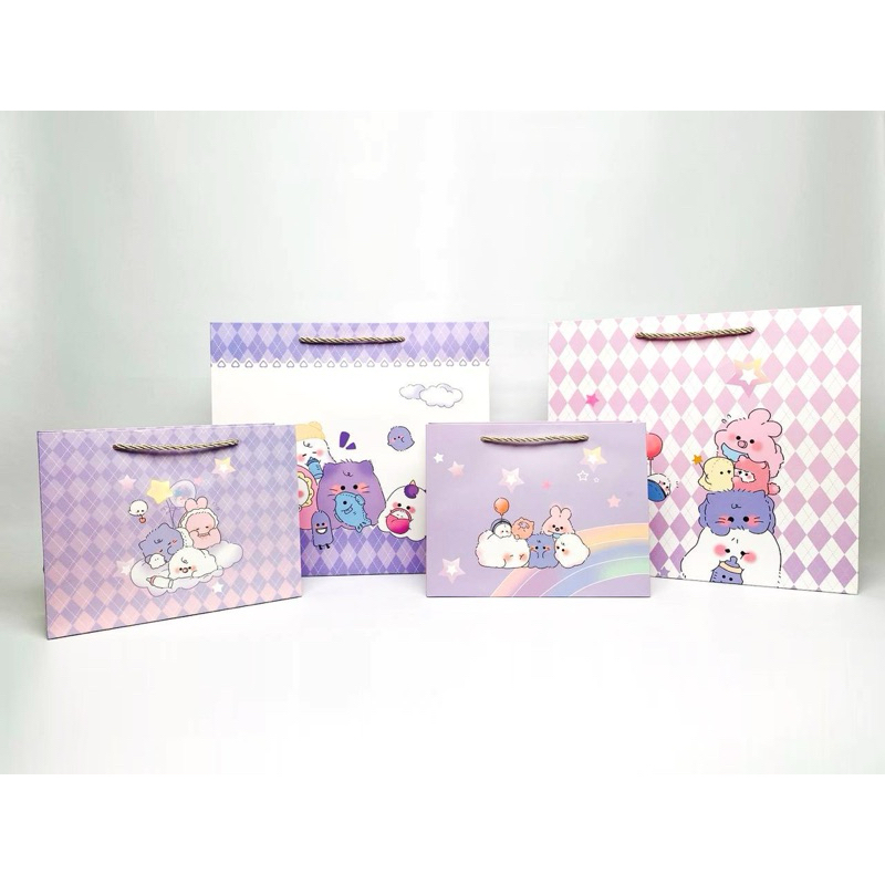 

Paper bag / tas kado / tas kertas motif Purple Friends HD-258