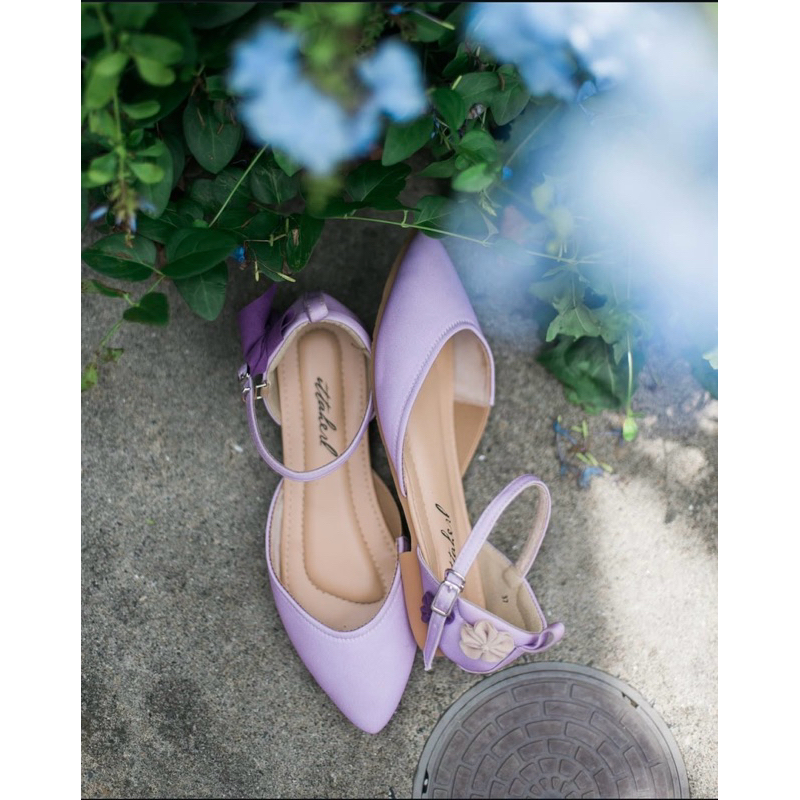 Ittaherl Origami pointy lavender shoes sepatu flat wanita sz 37 secondhand
