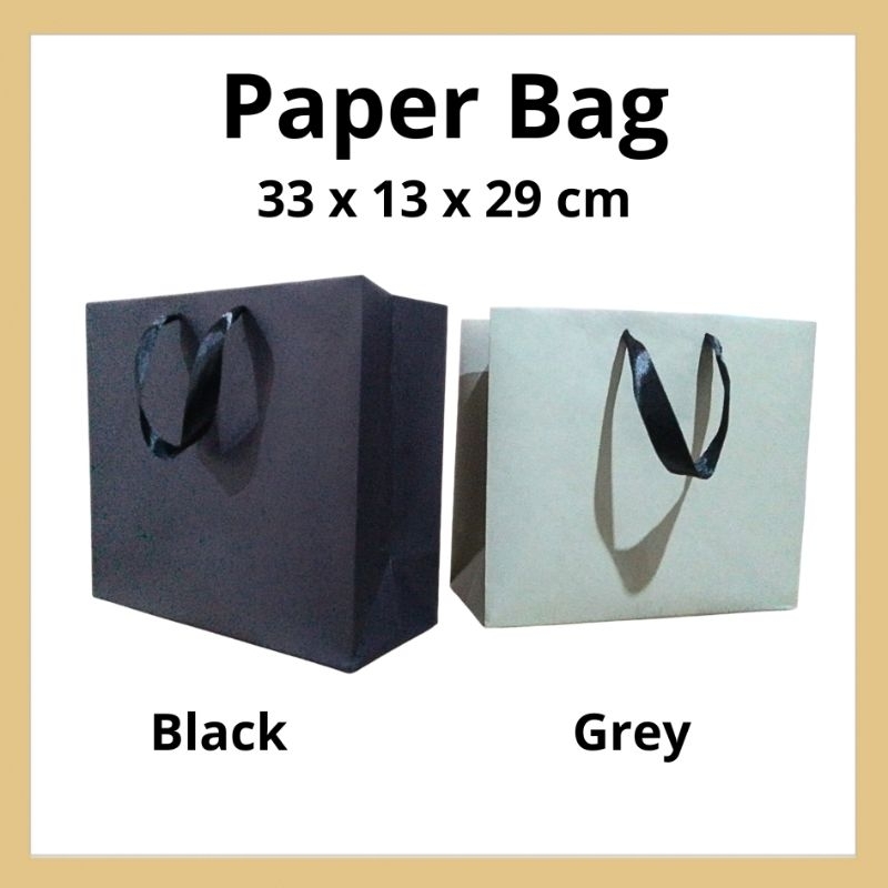 

Paperbag Kado - Big Size - Tas Kertas Hampers Warna Hitam & Abu Elegan