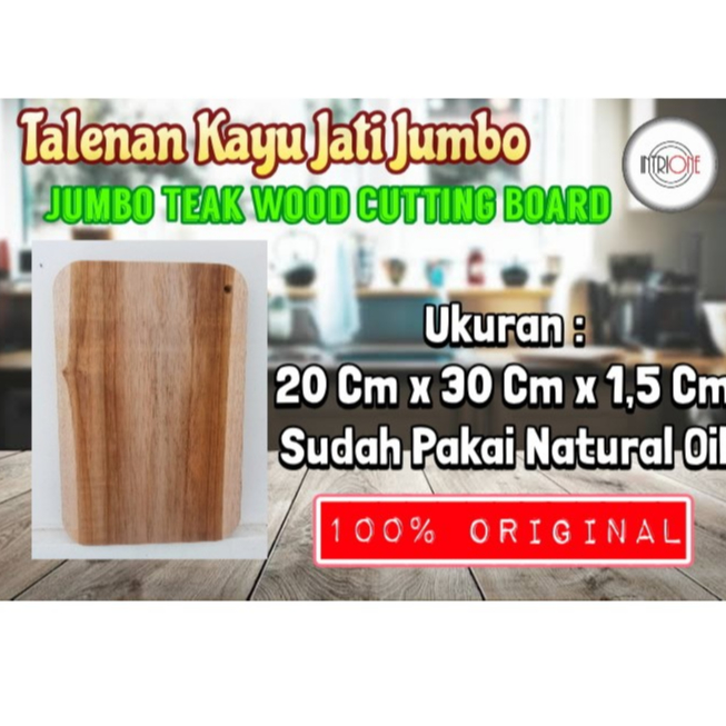 Talenan kayu jati jumbo ukuran 30x25cm kualitas premium