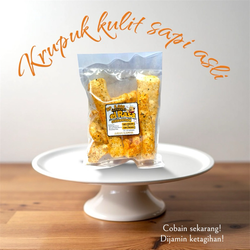 

Krupuk Kulit Sapi Pedas Daun Jeruk / Dorokdok / Rambak Asli Premium Gurih dan Renyah 20-25gram