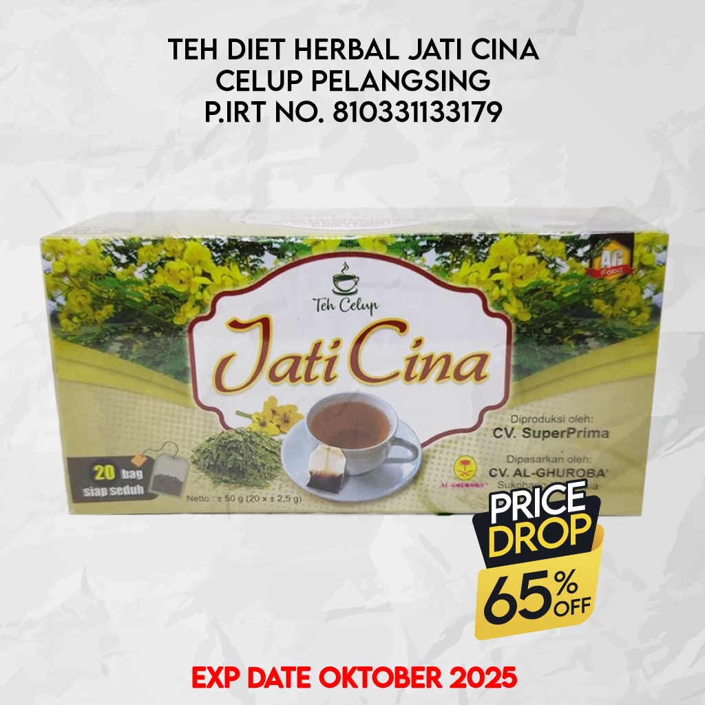 

[ PROMO CUCI GUDANG ] Teh Diet Herbal Jati Cina Celup Pelangsing Isi 20 Kantong Kemasan Baru