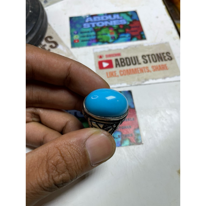 BATU AKIK PIRUS PERSIA BLUE PANCI // BATU PIRUS PERSIA BIRU TELUR ASIN // BATU AKIK PIRUS PERSIA BIR