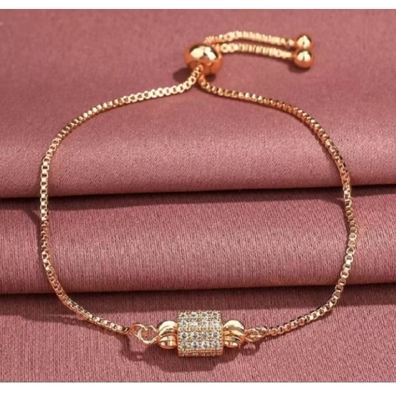 Gelang Wanita Anti Karat Titanium Berlian Emas Anti  Luntur