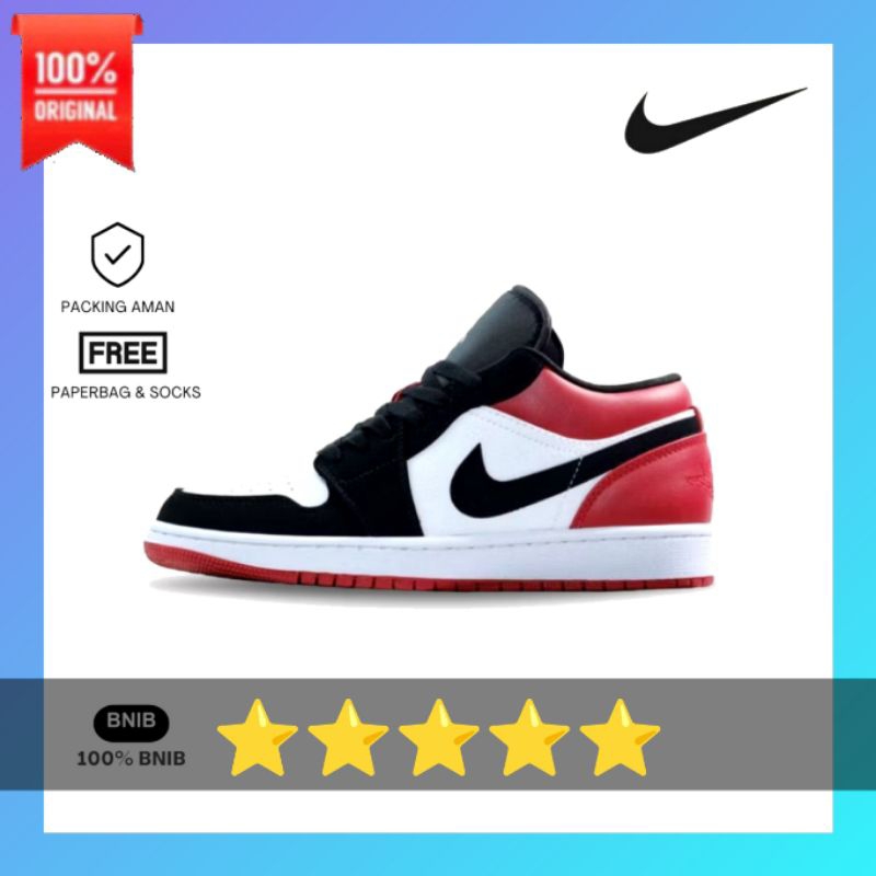 [NEW] Nike Air Jordan 1 Low Red Black Toe 100% BNIB Global Market / Air Jordan 1 Low Red Black Toe /