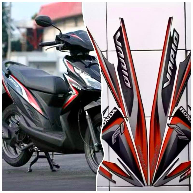 STIKER STRIPING VARIO CW 110 FI 2014 FULL HITAM