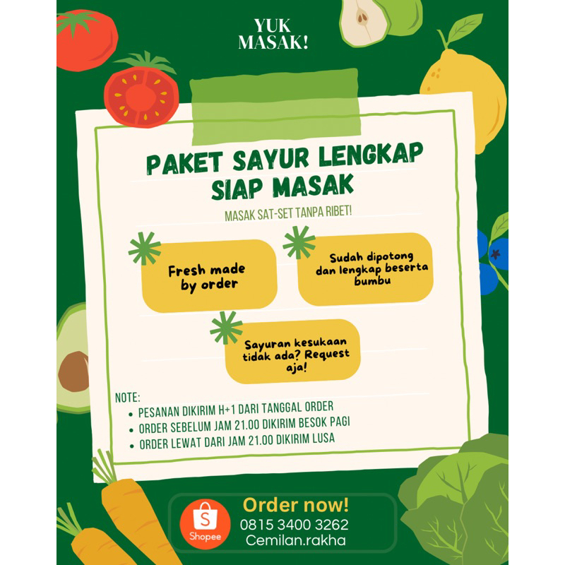 

PAKET SAYUR SIAP MASAK [EDISI TUMIS] LENGKAP DENGAN BUMBU FOOD PREP SAYUR SEGAR SIAP MASAK