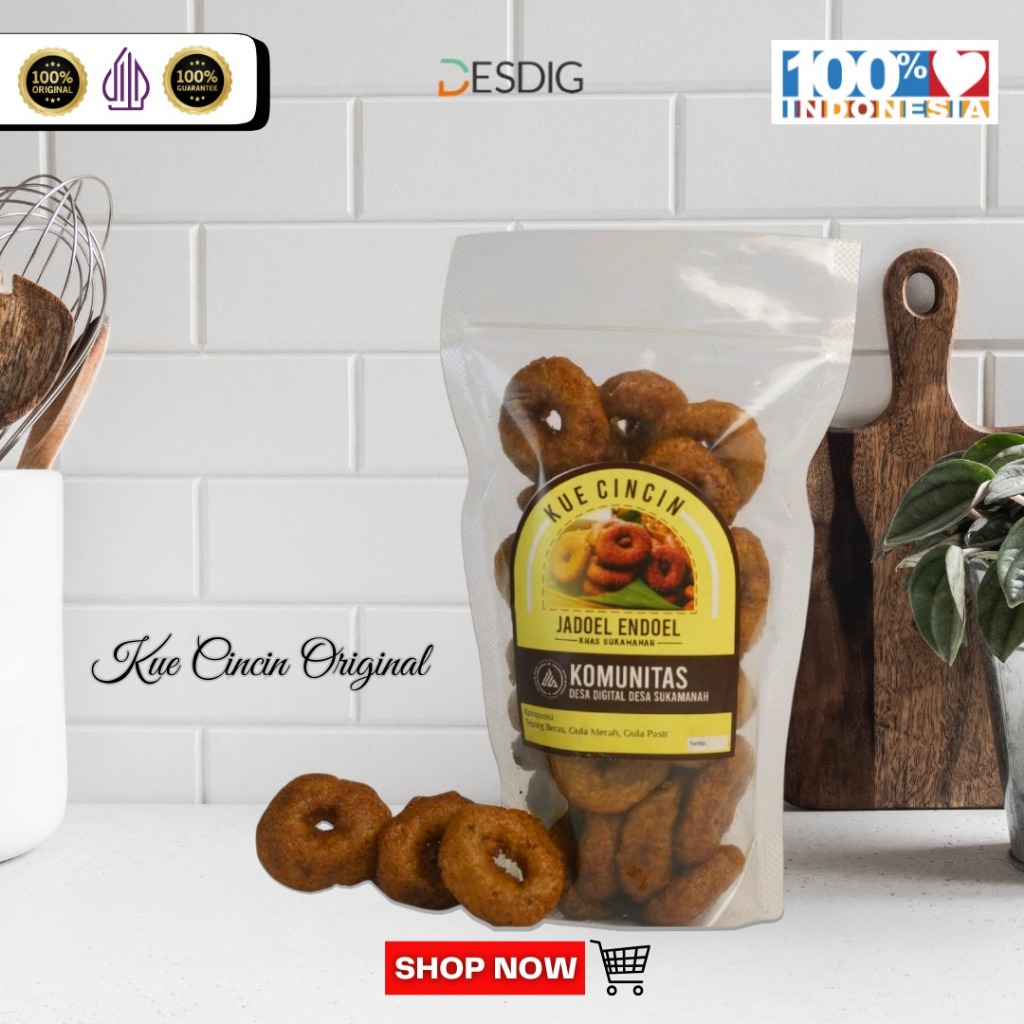

Kue Cincin (Kue Ali) Original - Camilan - Snack - Manis - Oleh-oleh Khas Desa Sukamanah