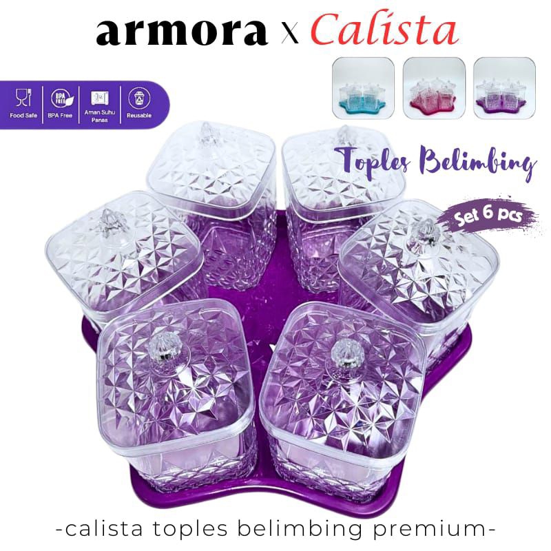 [CALISTA] TOPLES BELIMBING SET 6 KRISTAL / TOPLES LEBARAN / TOPLES SET ISI 6 / TOPLES KRISTAL CALIST