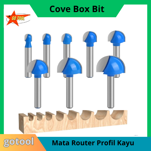 Mata router kayu cove box bit mata profil setengah lingkaran gagang 6mm Mata Profil Router Round Bot