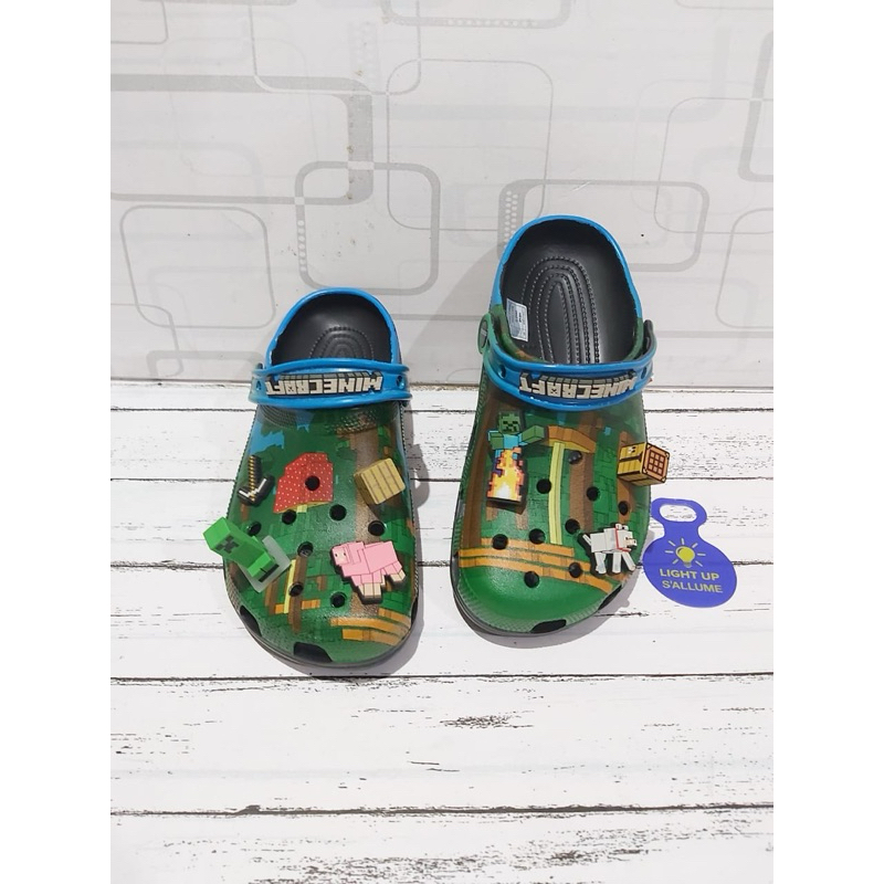 Sandal Crocs Minecraft Anak dan Dewasa Cowok Pria Laki Laki