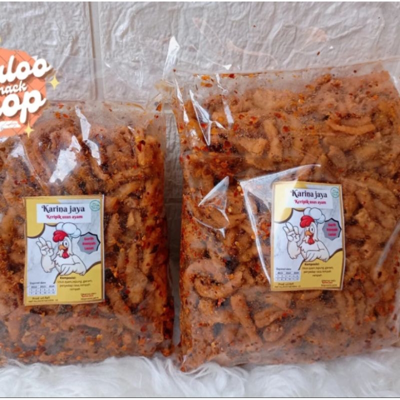 

Keripik Usus Pedas Daun jeruk 1kg/Kripik Usus Goreng Krispi