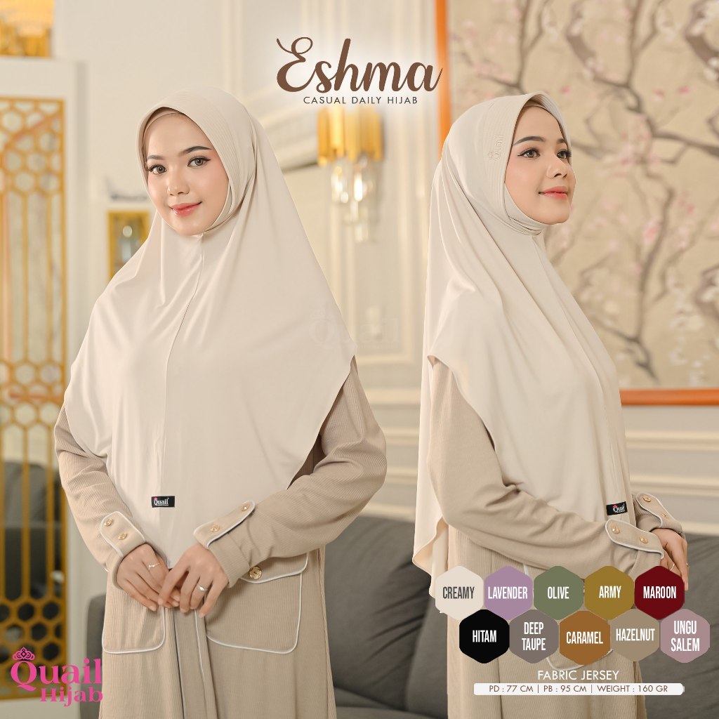 Eshma Hijab Ped Instan Malaysia Dagu Bergo Melayu