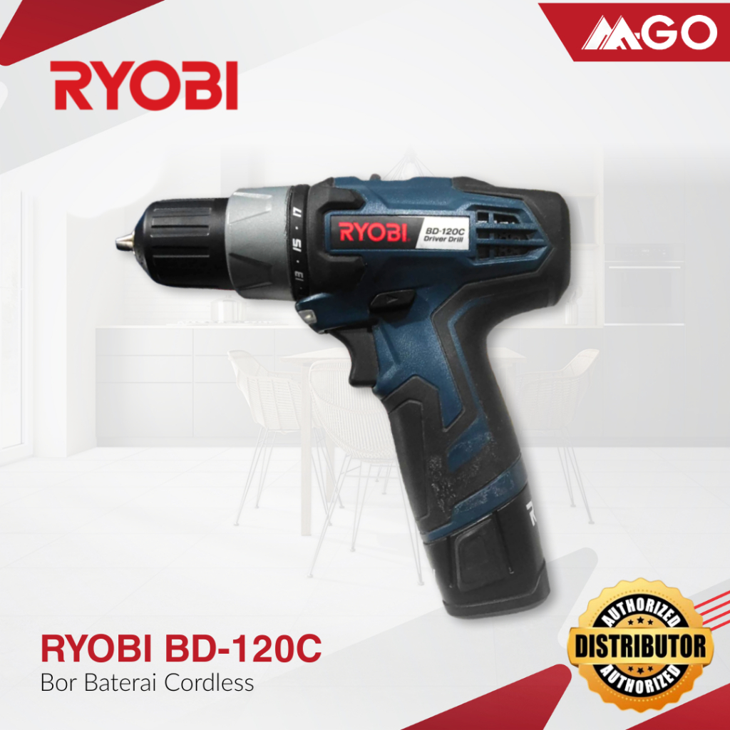 Bor Baterai / Cordless Driver Drill RYOBI BD-120C - Bor Baterai Serbaguna