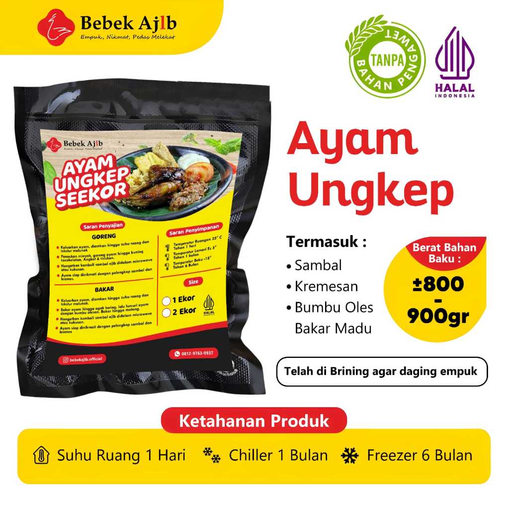 

Ayam Ungkep Sambal Pedas Free Kremes Bebek Ajib