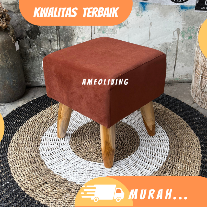 Stool Kotak 40x45cm Tanpa Kancing - Stool Murah - Stool Dewasa - Kursi Bulat - Stool Sofa - Stool Ka