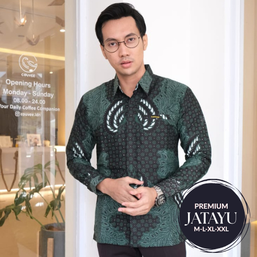 Jatayu Batik Premium Kemeja Lengan Panjang Pria Estetik Motif Unik Murah