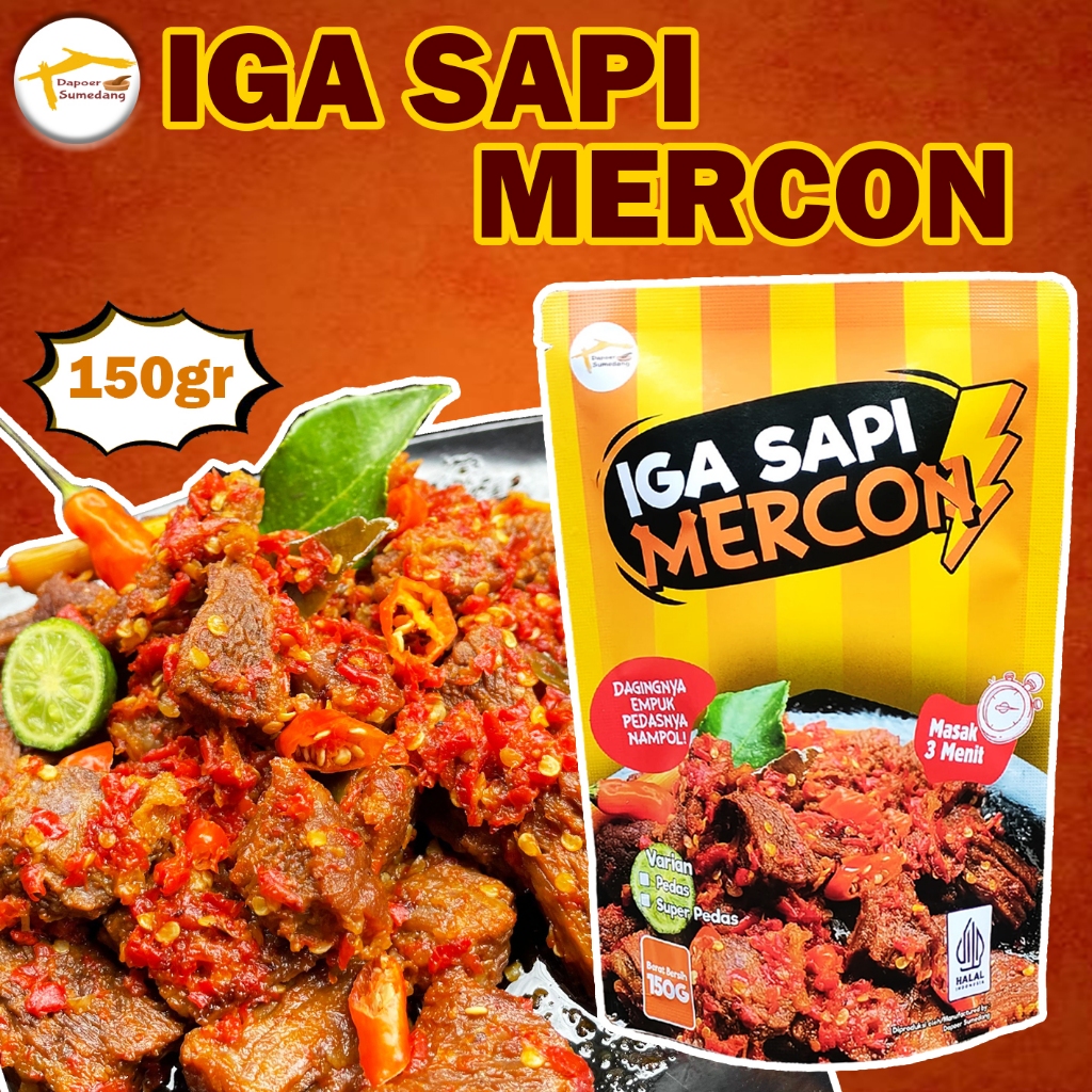 

IGA SAPI MERCON 150gr/OSENG DAGING PEDAS/SAMBAL LAUK SIAP SAJI - DAPOER SUMEDANG