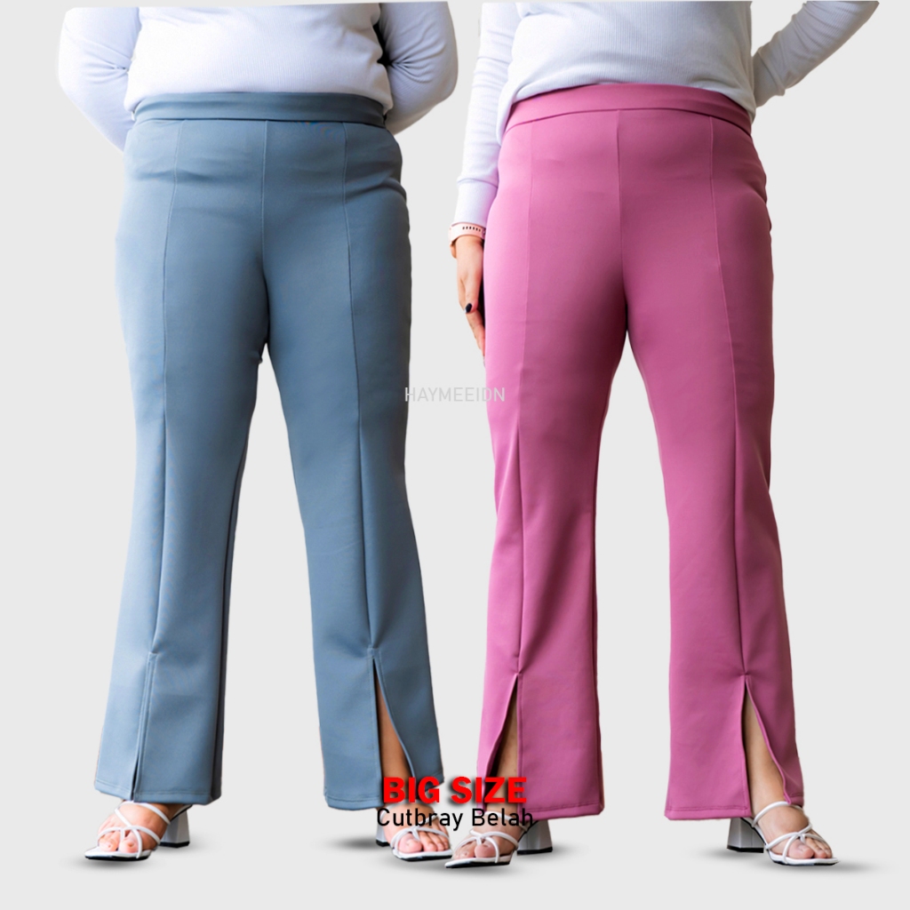 HaymeeIDN - Celana Cutbray Office pants Big Size Scuba Bawahan Cutbray Wanita Premium 2528