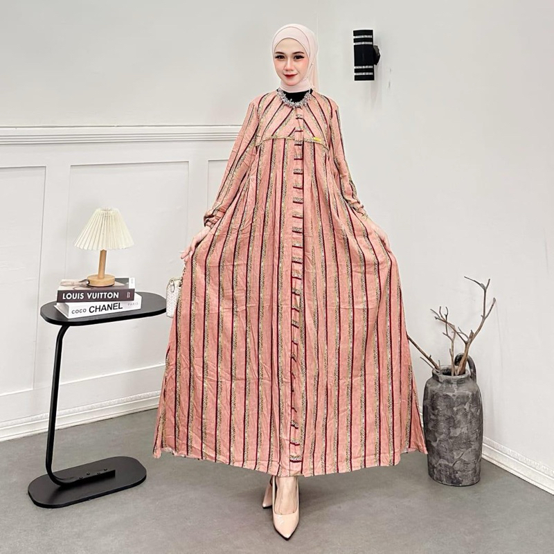 Gamis Rayon Premium Motif Salur