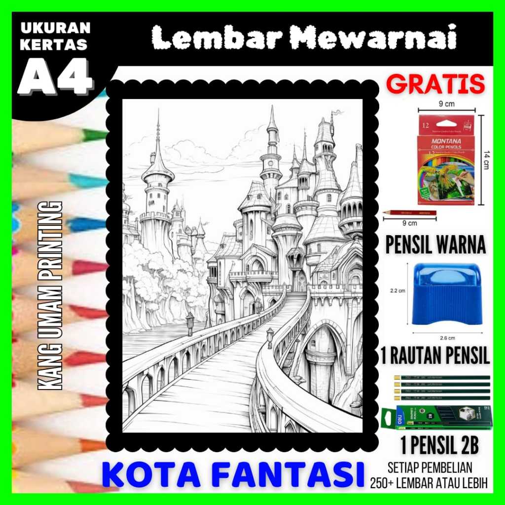 

Lembar Mewarnai Gambar Kota Fantasi / Kastil Untuk Semua Usia Bagian 08, Sketsa, Drawing , Coloring