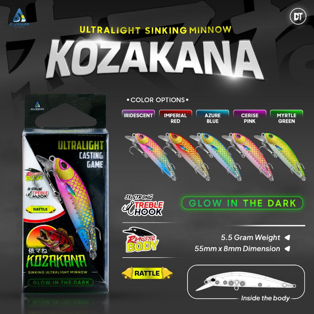 Relix Nusantara Astuti S SM SM VMC Hook | Andeman Umpan Pancing Minnow Ultracast 5.2 gram 5.2 cm | U