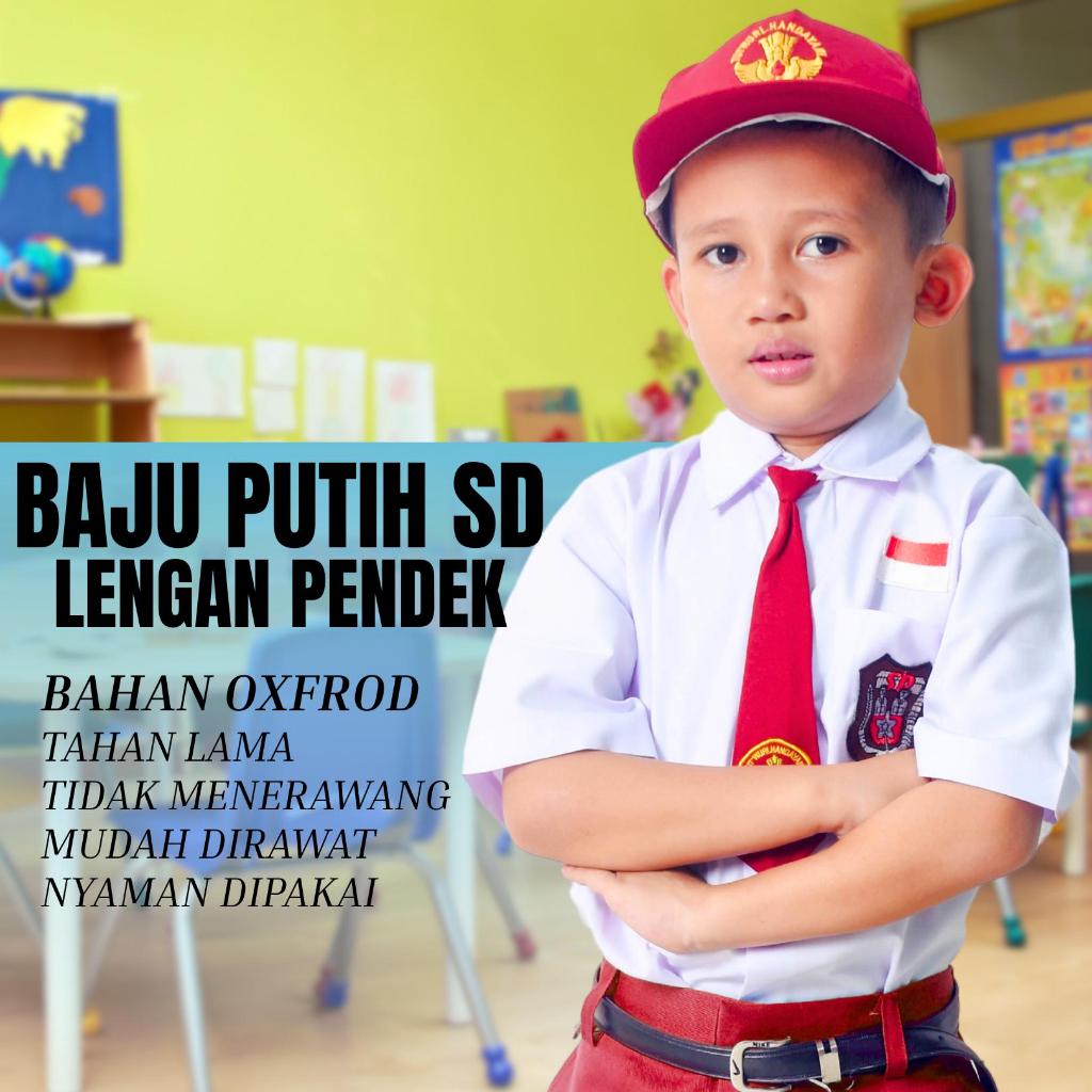 HEM PUTIH SD LENGKAP DENGAN BET BORDIR-ALTA SERAGAM SEKOLAH