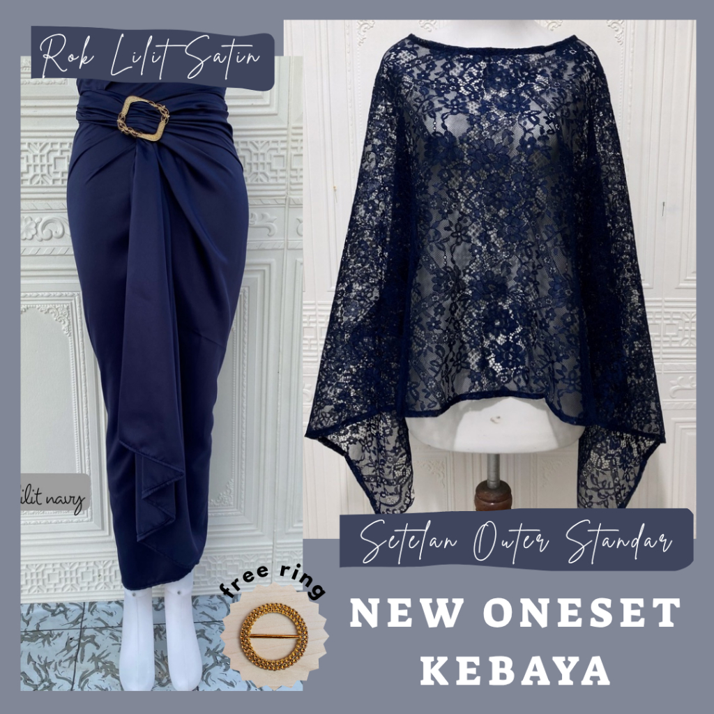 Paket bundling kebaya outer brukat mix lilit satin One Set Lebaran Vest Brokat Tile dan Rok Plisket 