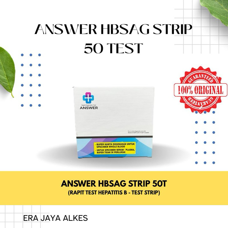 HBSAG Strip / Test Hepatitis B / Alat Tes Hepatitis B Strip ANSWER Test Hepatitis B Hbsag Strip isi 
