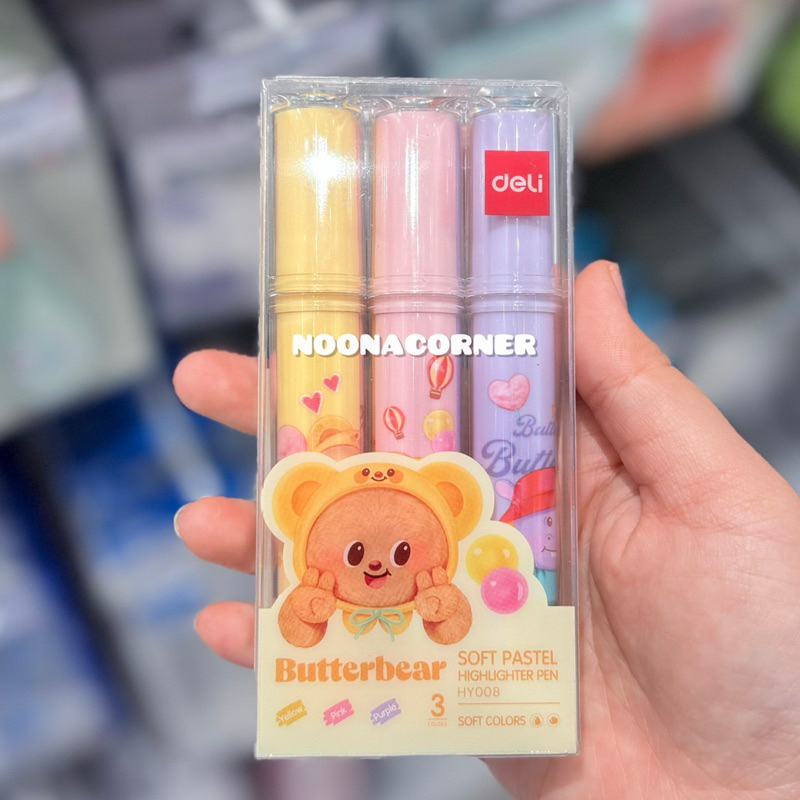 

Miniso x Deli ‼️ Highlighter Set / Stabilo Butterbear Collections (3 pcs)