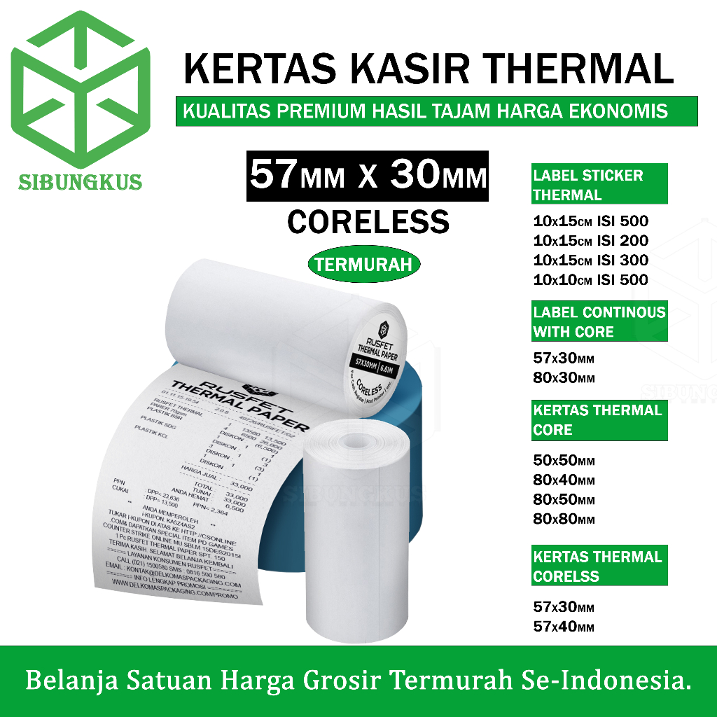 

Kertas Kasir Thermal Label Sticker Resi Lengkap Ukuran 57 x 30 Coreless , 57 x 40 , 80 x 30 , 80 x 40 , 80 x 50 , 80 x 80 100 x 150 100 x 100 , Isi 200 300 500 Direct Kertas Olshop Paket Pengiriman Roll Printer Stiker Termal Waterproof 100x150