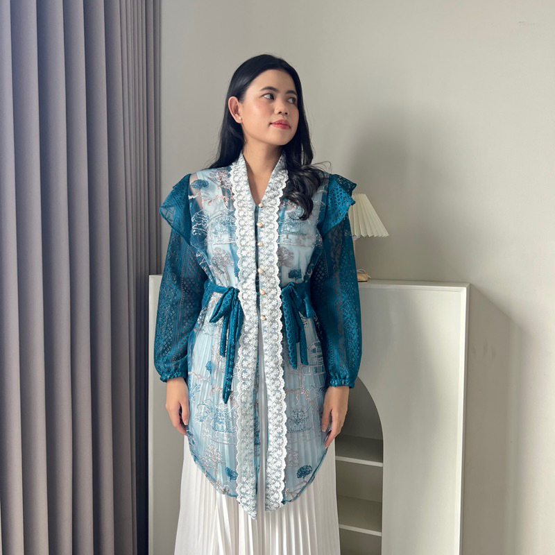 RB2 Hoolaqueen - Kebaya Outer Malika - Outer Tile Renda - Atasan Kondangan - Kebaya Tile Renda -