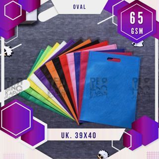 

OVAL 65GSM Tas Spunbond Oval Ukuran 30x40 Goodie Bag Laken Ekonomis Tebal Polos