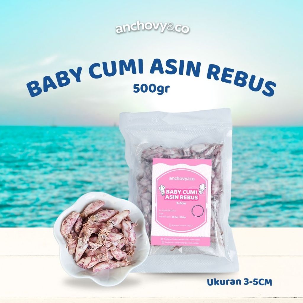 

Baby Cumi Rebus Asin 3-5cm 500gr | Anchovyandco
