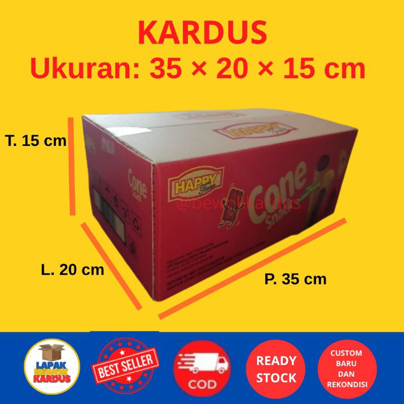 

kardus baru isi 25 pcs ukuran 35 × 20 × 15 cm, 1 play