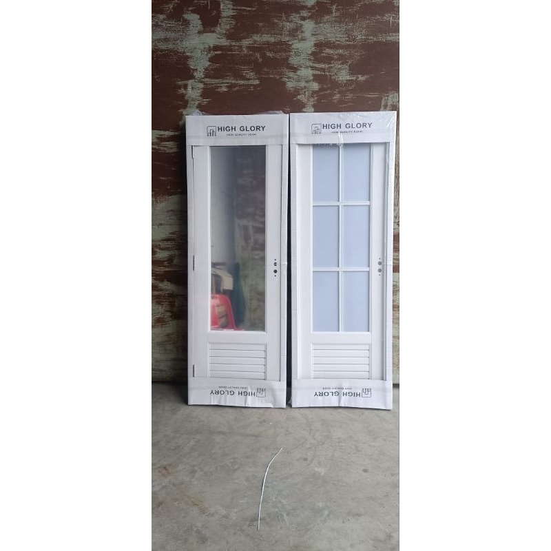 (Link khusus Pengiriman via shopee) Pintu Plus Kusen UPVC ukuran 70cmx200cm Model List Kaca Dan Bela