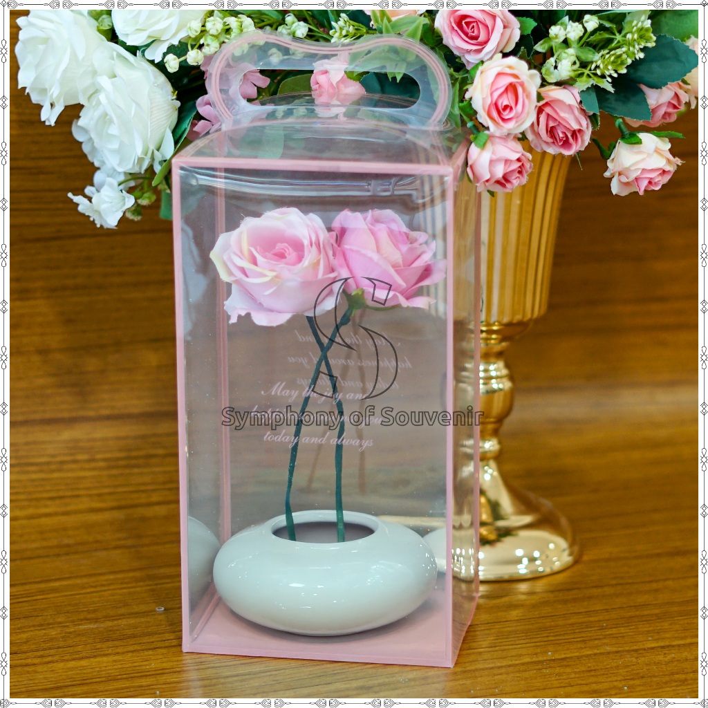 

Flower Box Handle Transparant Mika Box Mika Serbaguna Box Souvenir Box Hampers
