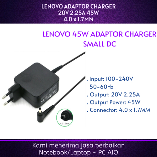 LENOVO 20v 2.25a 100S 100S--11IBY 80YN B50-10 100S-14IBY 110-14ISK 110-14IBR 100-15IBD 110-15IBR 100