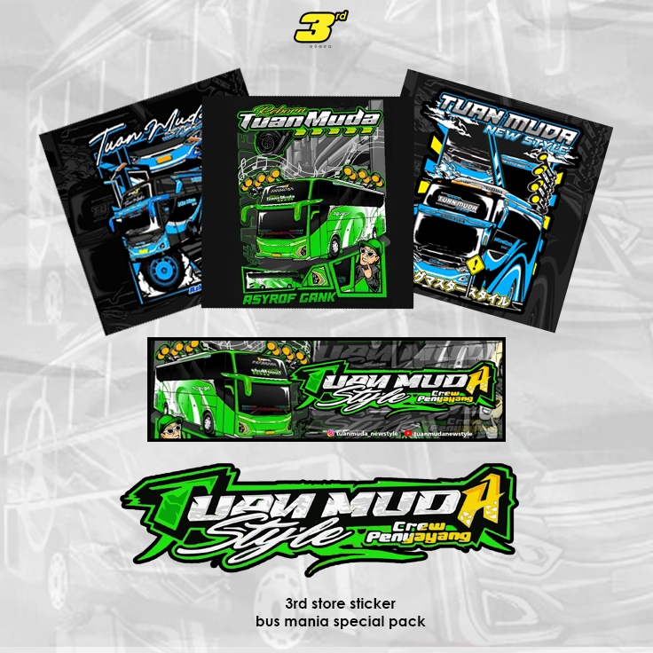 

Sticker telolet / sticker busmania TUAN MUDA ISI 5 PCS Crew Penyayang cuting ANTI AIR