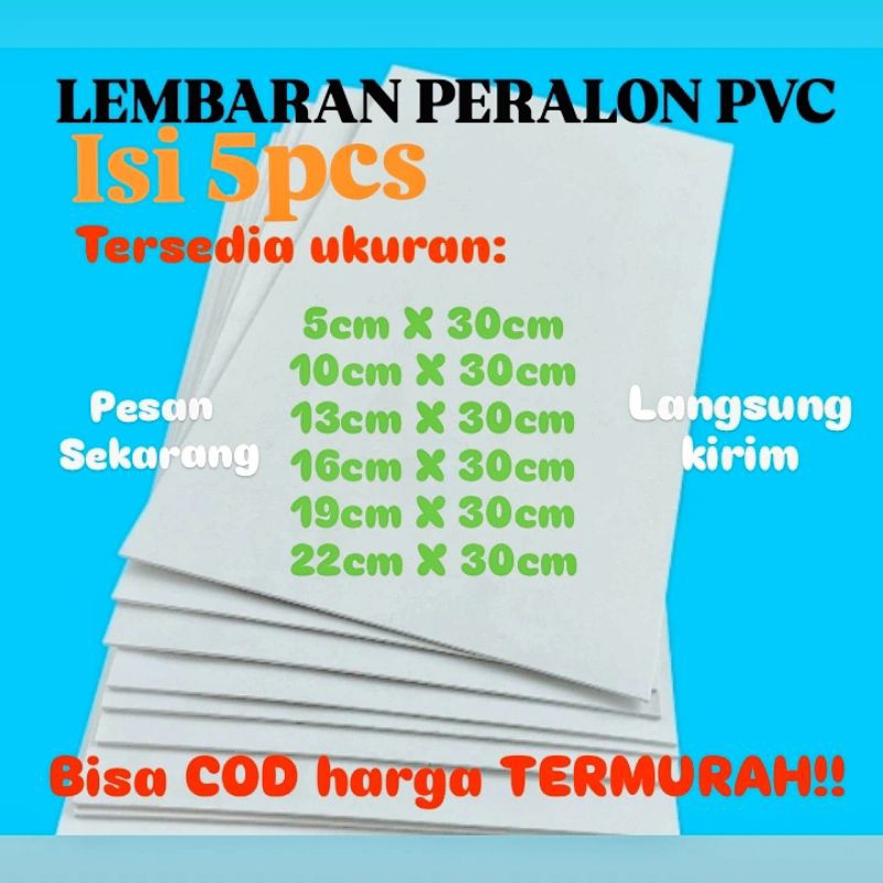 lembaran pipa peralon PVC isi 5PCS