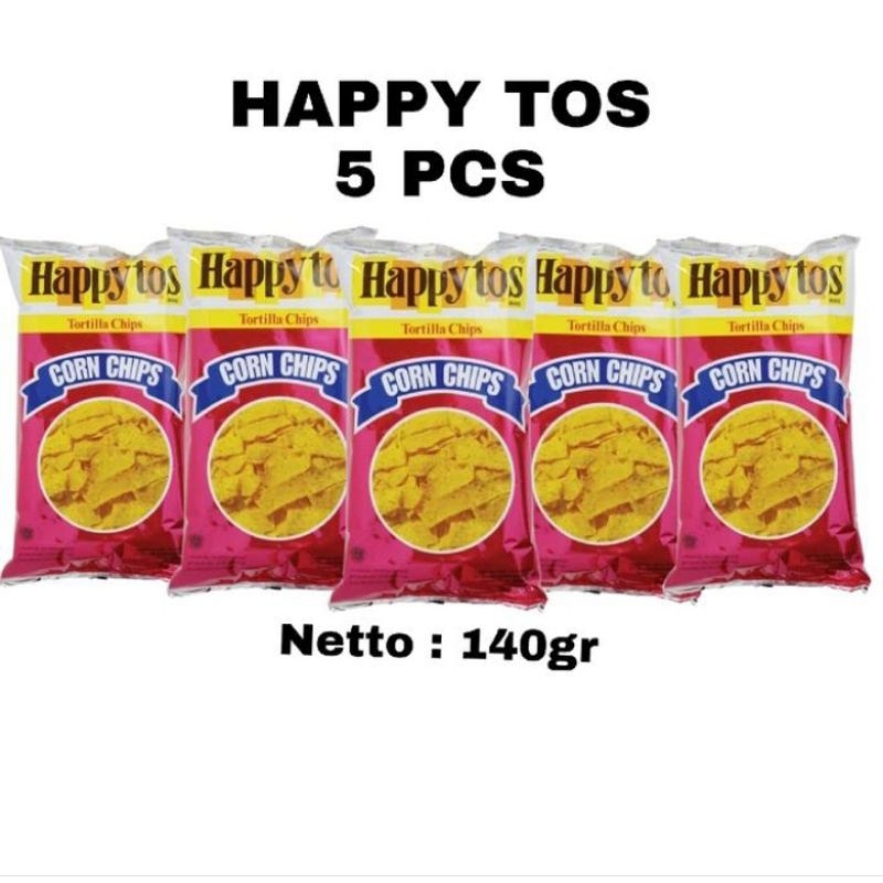 

happy tos tortilla chips 140 gram isib5 pcs