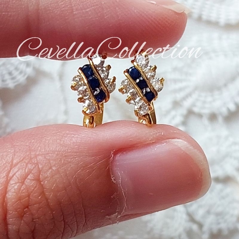 Anting Wajik Hitam Emas Muda 1 Gram
